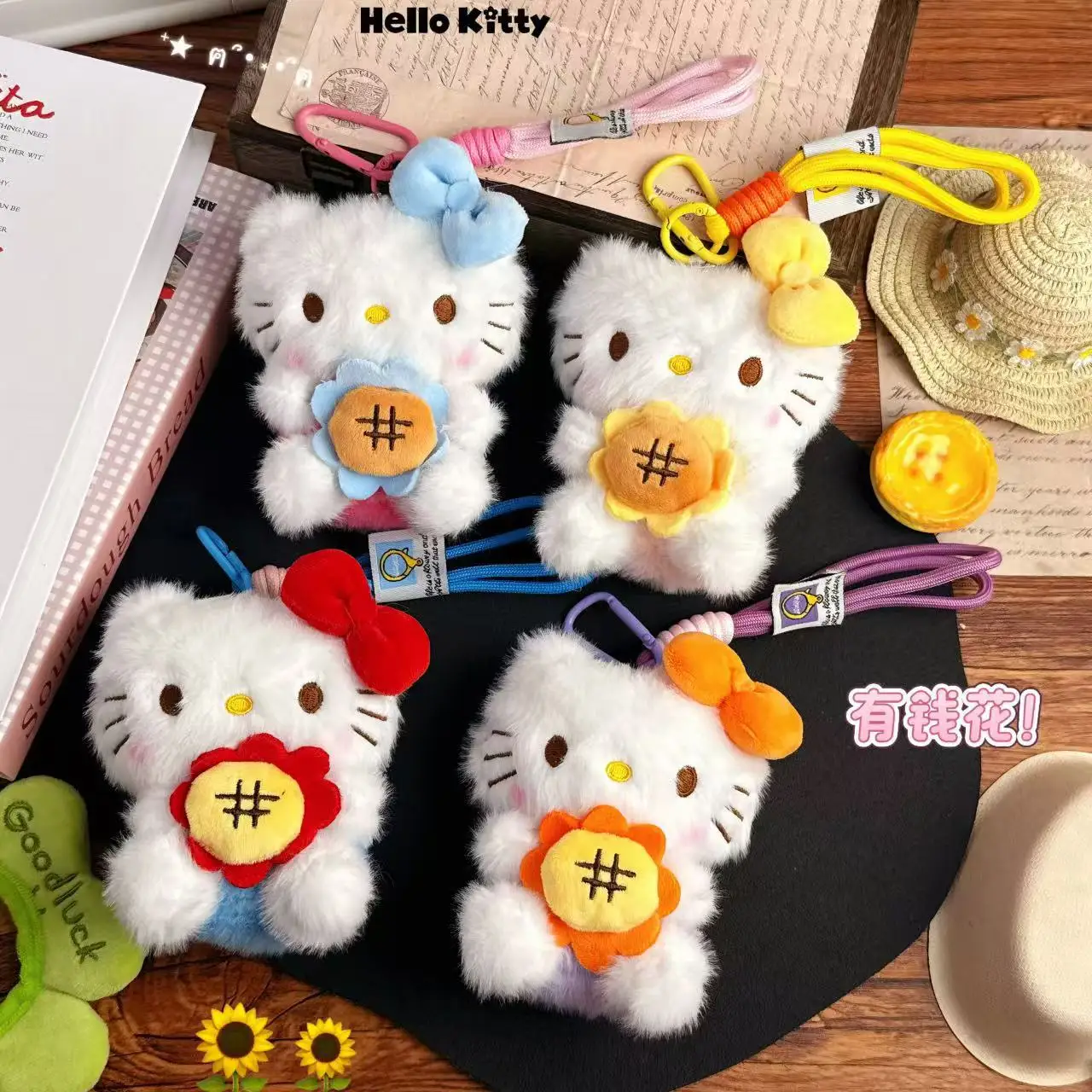 Nieuwe Hello Kitty Pluche Sleutelhanger Cartoon Anime Telefoon Keten Mode Auto Rugzak Sleutelhanger Schattig Meisje Knuffel Vriend Verjaardagscadeautjes