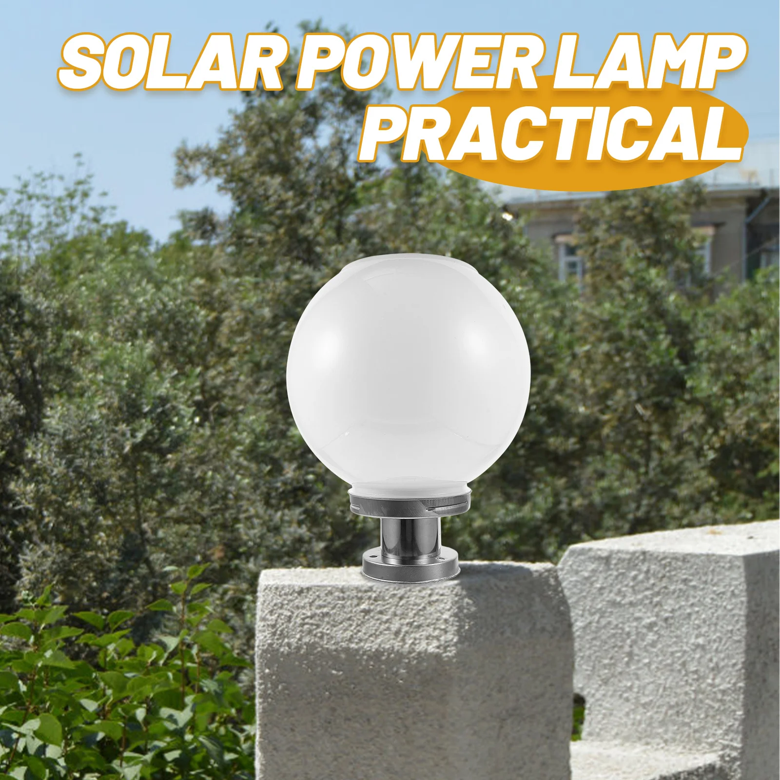 في الهواء الطلق مصباح الطاقة الشمسية الكرة على شكل ضوء مقاوم للماء فناء جدار الإضاءة أداة جيدة ختم الأداء الإضاءة الصحية #3
