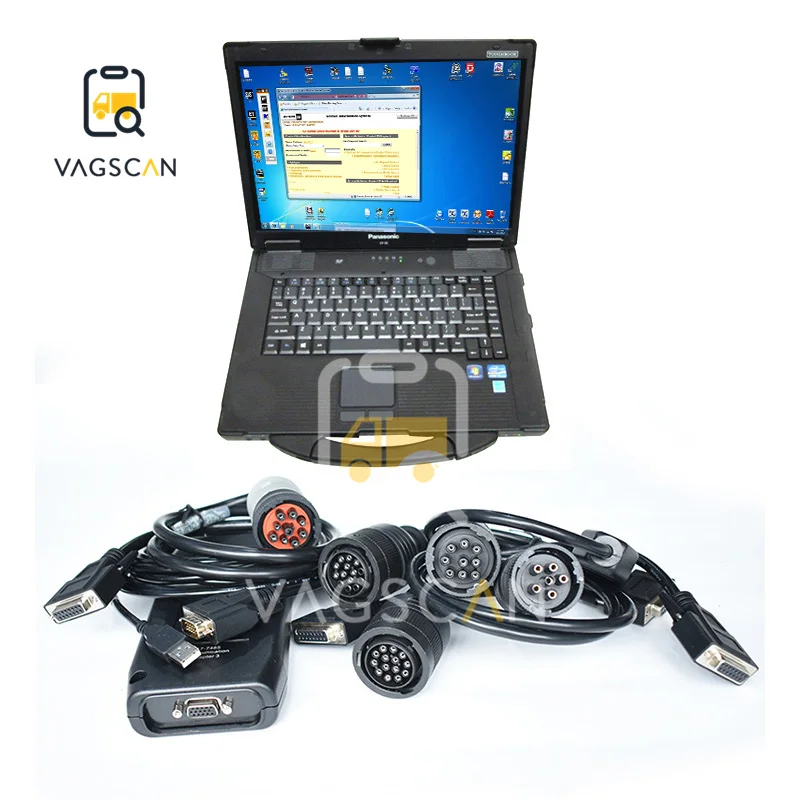 Toughbook CF52 laptop with ET Com3 adapter kit SIS Excavator diagnostic tool