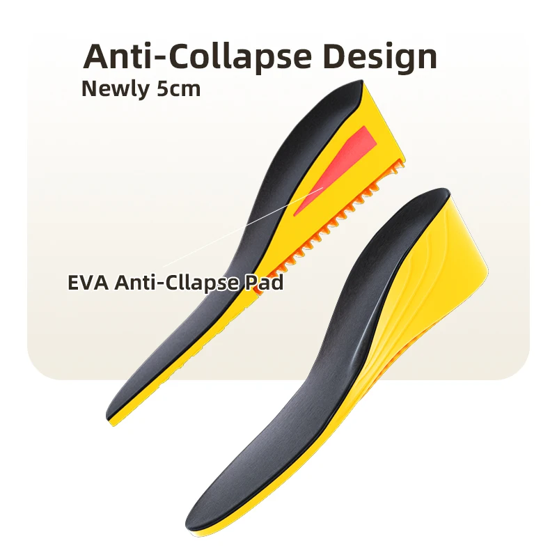 Height increase insoles for men/women 2/3/5 cm up invisiable arch support orthopedic insoles shock absorption blue/black color