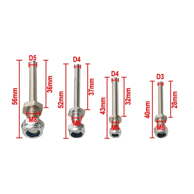1 paire de roues de train d'atterrissage, filetage M4/M6/M8, arbre de 4/5/6mm de diamètre, essieu en acier avec écrou de blocage, accessoires de remplacement pour avion RC