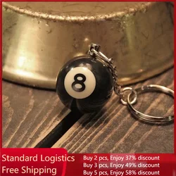 25mm Black No 8 Billiard Keychain Mini Ball Pendant Key Ring Resin Keyring Bar Table Decoration Jewelry Game Souvenir Gift