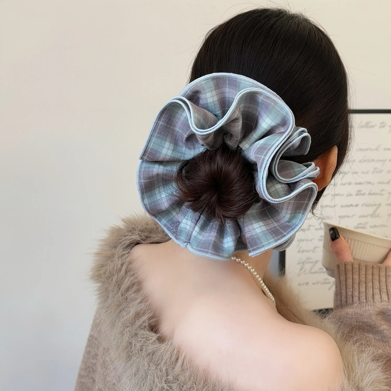 1PC Large Plaid Fab… - image