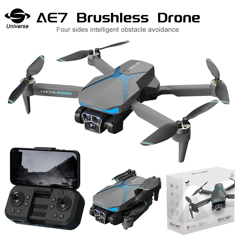 

AE7 Mini Folding Brushless Drone 8K HD Aerial Photography Four Axis Aircraft Optical flow localization Rc Quadcopter