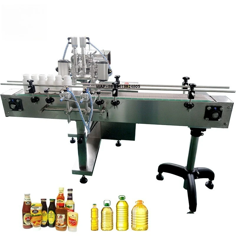 Hot Selling Automatic Two Nozzle Filling Machine Simple Style Bottle for Small Food Beverage Chemical Oil Liquid Filling Line