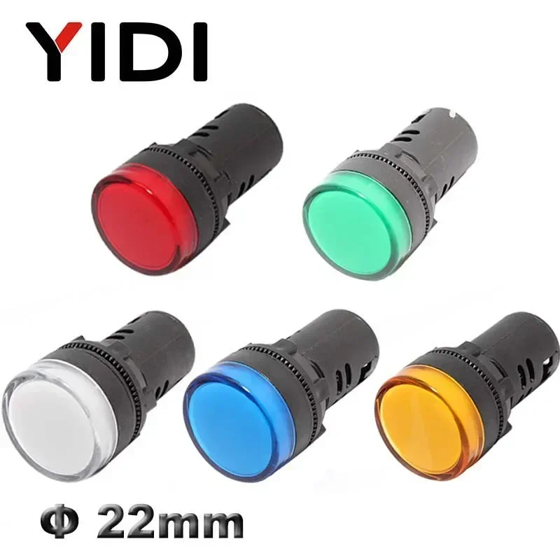 AD16-22 22 millimetri di Plastica Luce di Indicatore 12 V 24 V 220 V HA CONDOTTO LA Lampada Pilota Rosso Verde Blu, Bianco, Giallo HA CONDOTTO LA