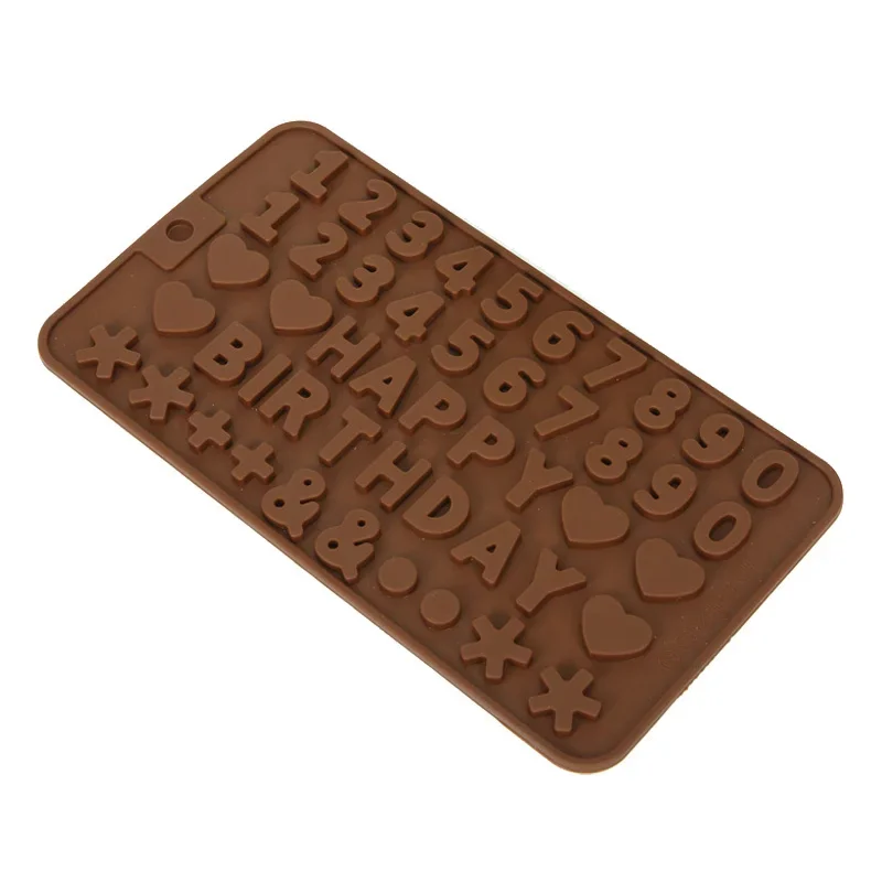 Silicone Chocolate Mold 26 Letter Number 3D Chocolate Baking Tools Non-stick Silicone Cake Mold Jelly And Candy Mold 3D Mold DIY