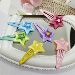 1pcs Sweet Girls Star Hair Clips Women Cute Metal Colorful Star BB Hair Clips Barrettes Hair Grip Y2K Hair Accessories Headwear