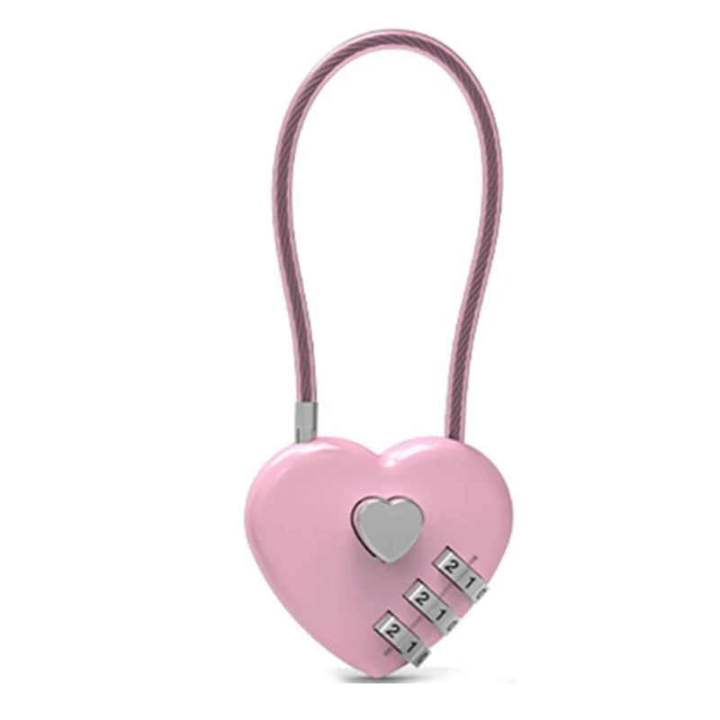 Solid Wish-Lock Heart Padlock for Lovers Wedding Padlocks Long Wire Dropship