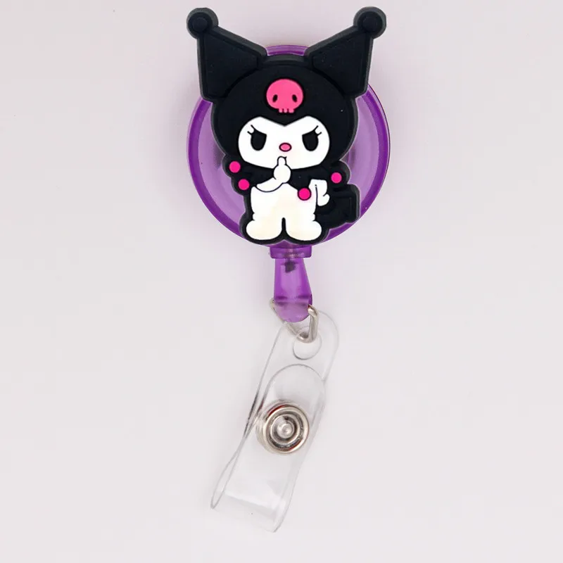 1 قطعة Miniso سانريو شارة بكرة قابل للسحب ID الحبل اسم بطاقة تعريف شارة حامل كليب معاطف للأطباء والممرضات طالب مكتب الملحقات