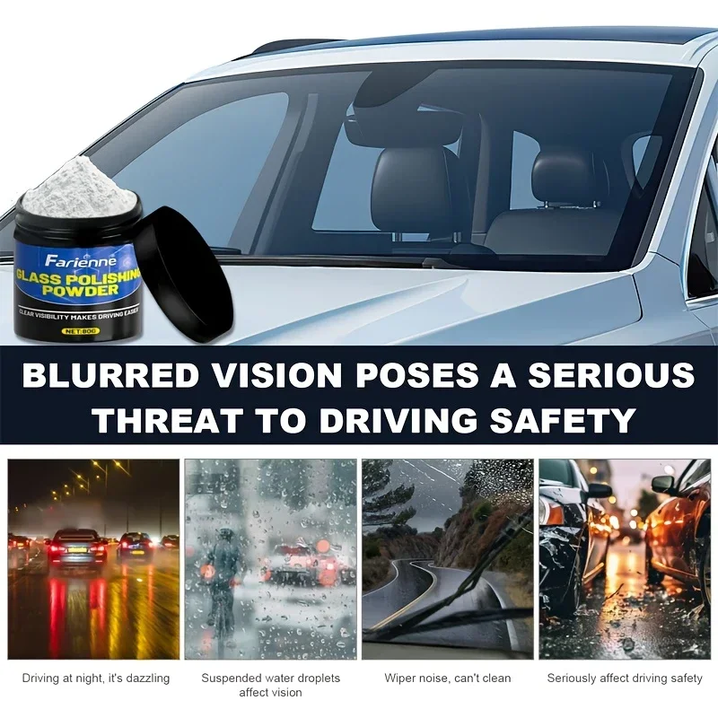 ผงขัดกระจกขั้นสูง-ขจัดรอยขีดข่วนและจุด ขัดเงาอย่างรวดเร็ว เพิ่มความใสของกระจกรถยนต์และกระจก