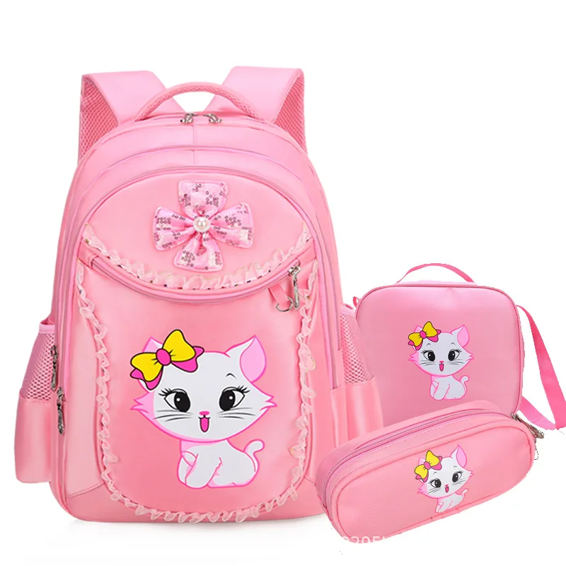Mochila escolar de estilo coreano para niñas, linda mochila de dibujos animados para primaria de 1.º a 6.º grado, mochila informal de nailon ligera para niños