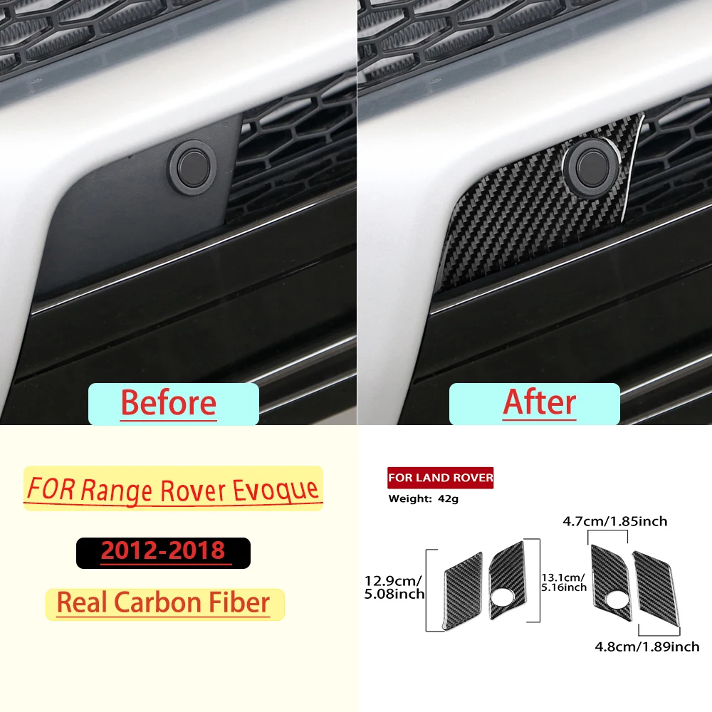 Carbon Fiber For Range Rover Evoque 2012-2018Car Front Bumper Impact Protection Trim Customizable Sticker Interior Accessories