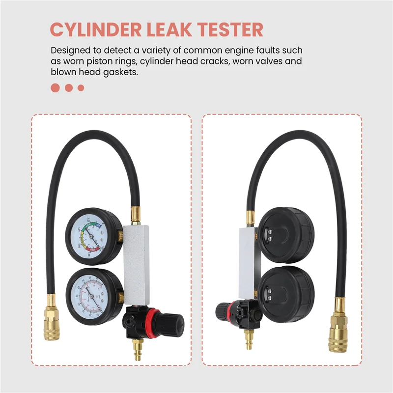 Y50A-Tu-21 Cylinder Leak Tester Petrol Engine Compression Leakage Leakdown Detector Kit Diagnostics Tool