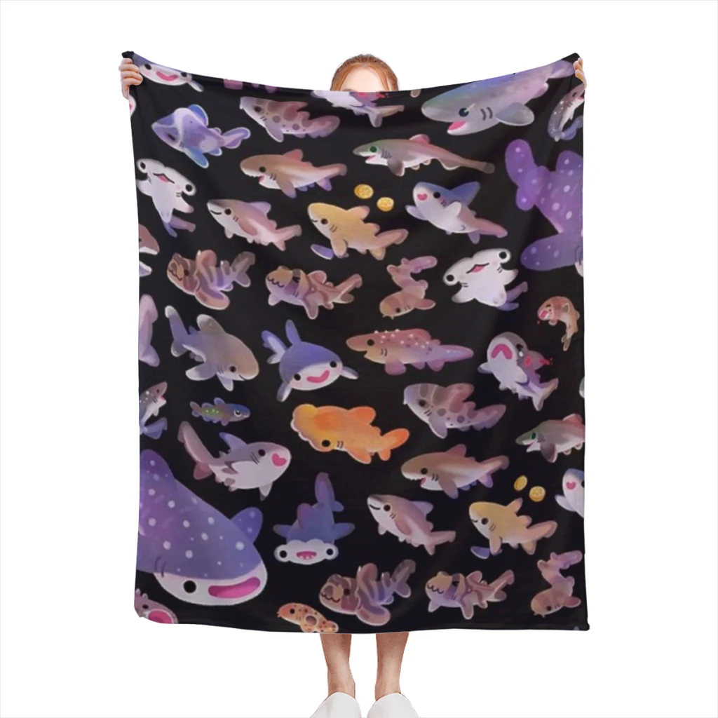 

Shark day 2 blankets Warm Flange blankets Soft and comfortable blanket picnic blanket