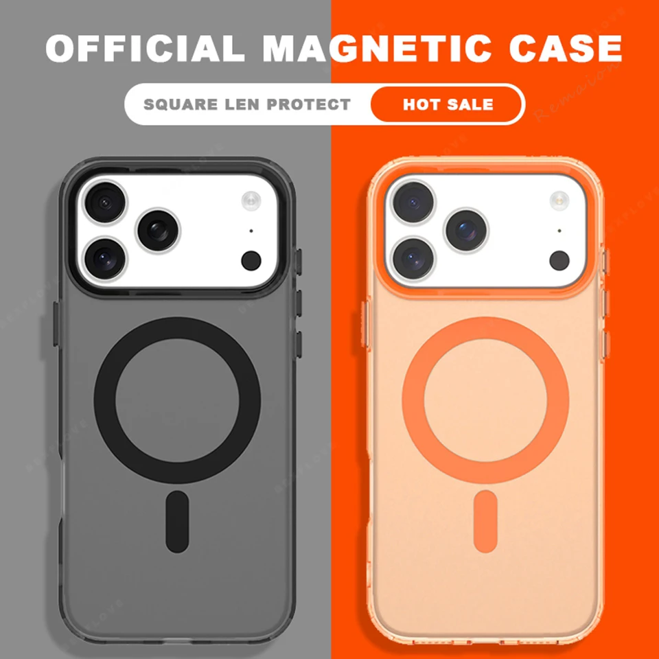 

New Magnetic Phone Case for iPhone 16 14 15 Plus 11 13 12 16 17 Pro Max Air Magsafe Clear Candy Matte Protector Shockproof Cover