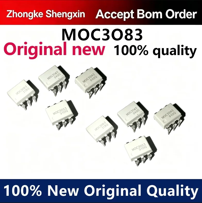 （5pcs-10pcs）Brand new imported MOC3083 optocoupler bidirectional thyristor driver with DIP-6 direct insertion