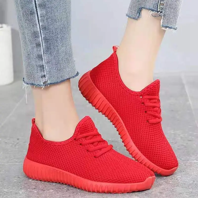 

Running Shoes for Women Red Air Mesh Casual Shoes Zapatillas Mujer Breathable Gym Sports Sneakers Tenis Feminino Basket Femme