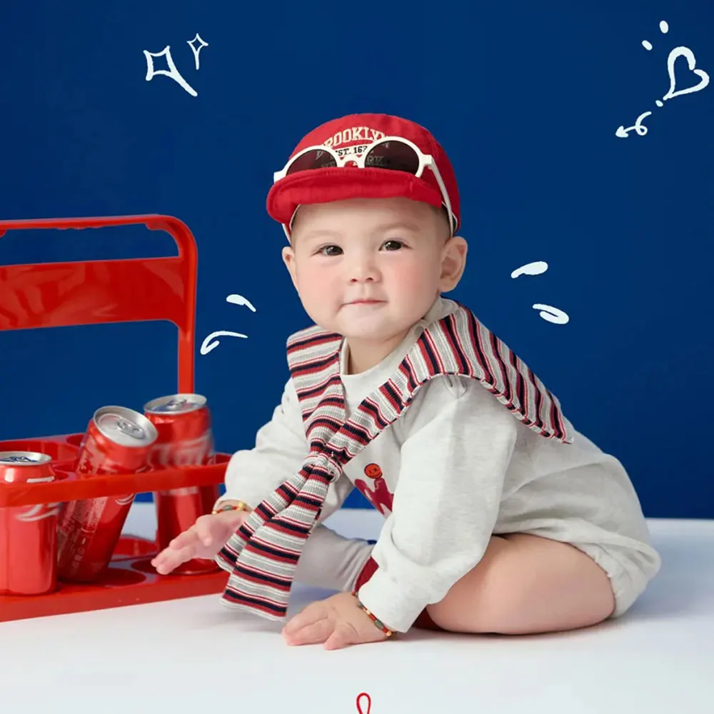 

1-летний реквизит для фотосъемки новорожденных для мальчика в американском стиле ретро, яркие цвета, вязаный наряд, идеально подходящий для детских фотосессий