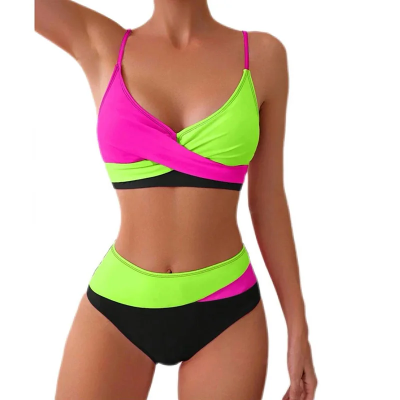 New Color Matching Bikini Split Swimsuit Women's Beach Hot Spring Swimsuit Bikini Bahting Suit for Women Tankini Swimsuit Women