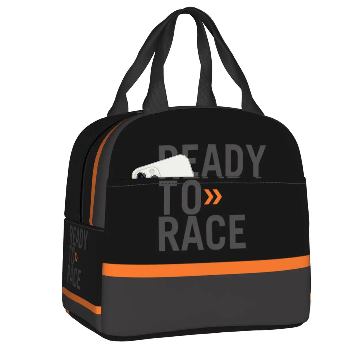 Custom Ready To Race Lunch Box Motorcycle Rider Racing Sport Cooler Thermal Food Insulated Lunch Bag Resuable Picnic Tote Bags
