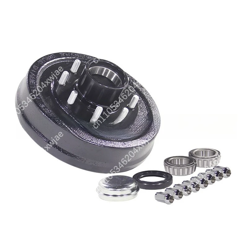 8 Lug 12 Inch Trailer Brake Drum Kit 8000 lbs Capacity with Hub Spindle Axle Shaft Assembly
