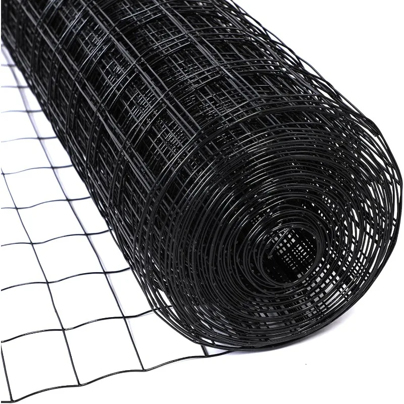 

36''×50' Black PVC Coated Welded Wire Mesh Chicken Wire Fencing, Metal Garden Plant Fencing, for Garden Vegetable Plant