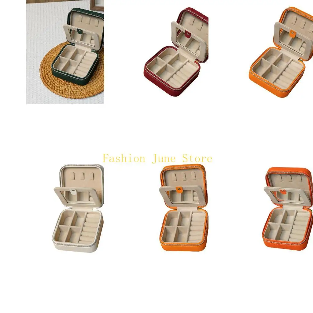 

N5KA Modern PU Jewelry Organiser With Protective Felt Layers And Spacious Sections For Necklace Earrings Storage Box