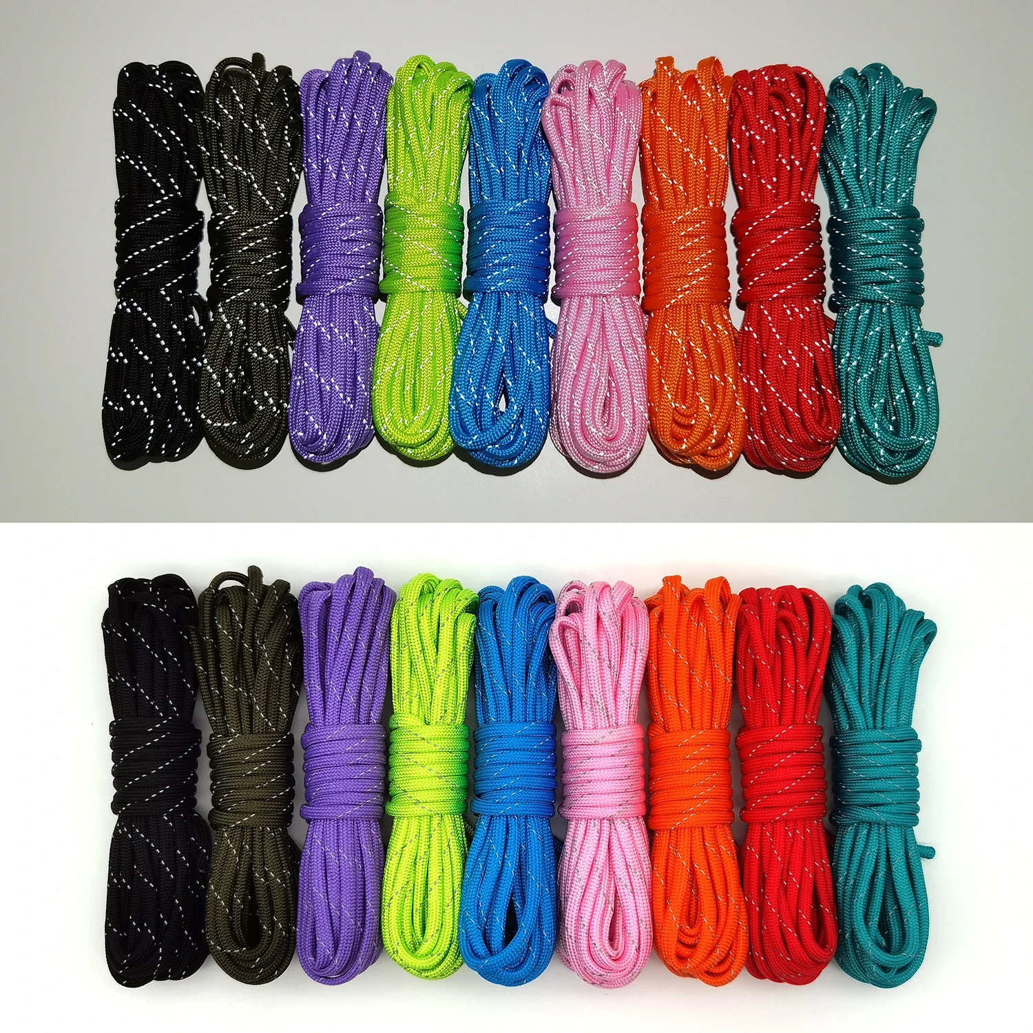 5m/10m 7-core reflective paracord 4mm diameter Outdoor camping night reflective tent rope Hiking Tent Accessories Bracelet rope