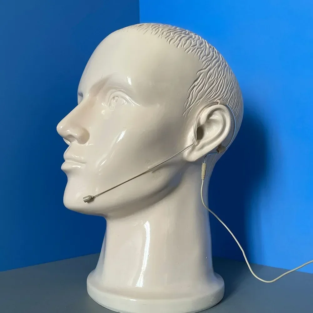 Single Earhook Headset Microphone Omnidirectional Condenser Cartridge Headworn Mic For Wireless 3.5mm