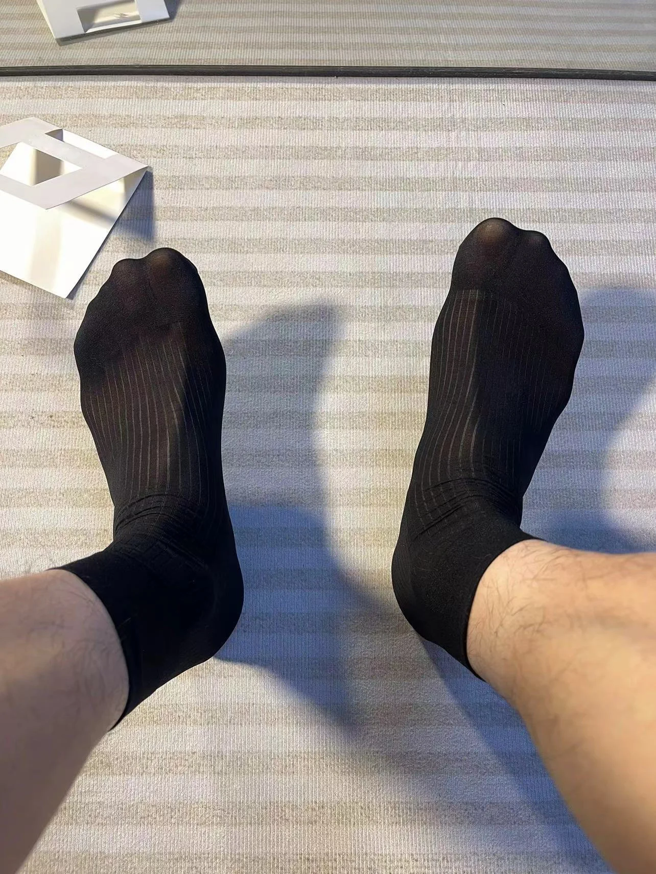 CLEVER-MENMODE Calcetines cortos para hombre, medias transparentes ultrafinas, vestido de negocios, medias de tubo, calcetines sexis transparentes y transpirables