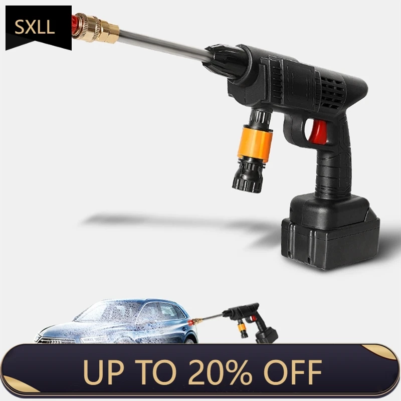 

SXLL 300 watt spray 10000 mAh wireless automatic high pressure water gun car washing machine tool kit high pressure car washing