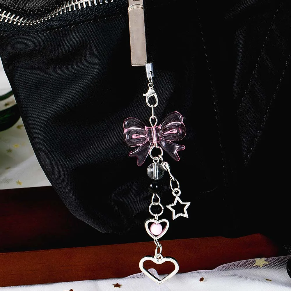 2pcs 1pc Phone Key Chain Y2K Charm Pendant Bag Strap Bow Keychain for Women Girl Cellphone Lanyard Keyring Camera Strap Jewelry