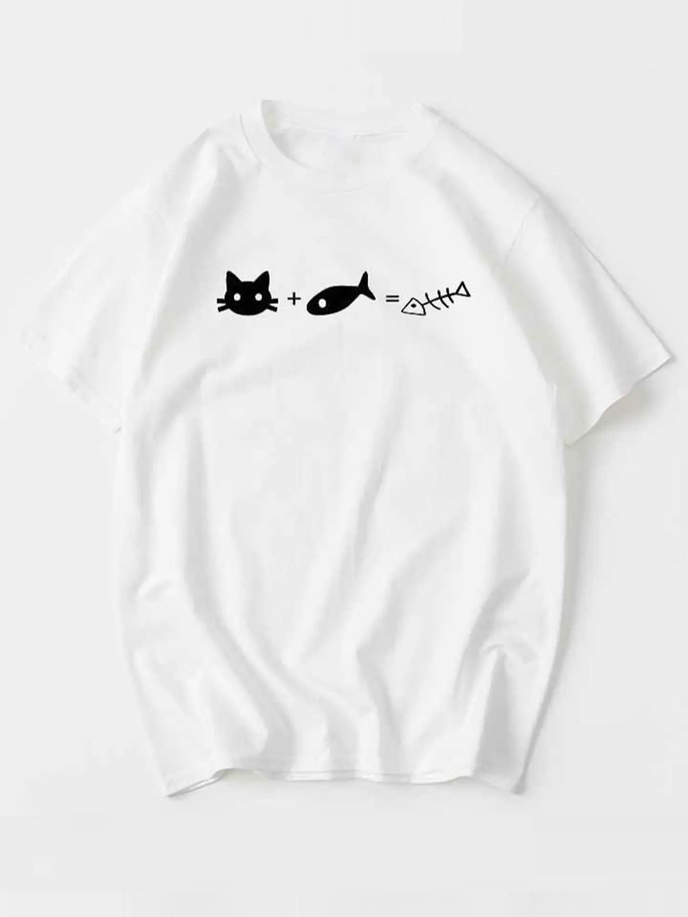 Cat Fun Math Formula T-shirt | Cotton Casual Short Sleeve | Creative and Humorous Design | Essential for Pet Enthusiasts
