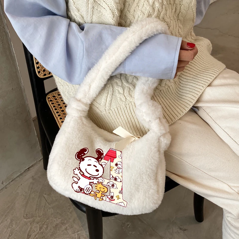 سنوبيس A-Z رسالة أفخم حقيبة كتف لطيف الإناث الشتاء حقيبة كروسبودي سعة كبيرة حقيبة تحت الإبط موضة تخزين أكياس هدية جديد #1