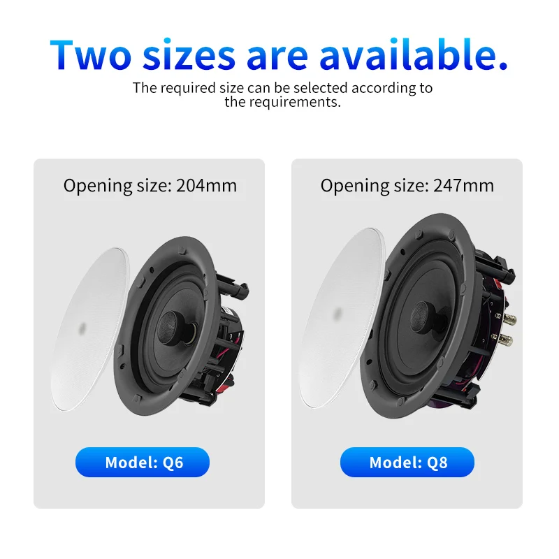 Oupushi Q6 Borderless Ceiling Speaker Fixed Resistance Coaxial Embedded Background Music Ceiling Speaker