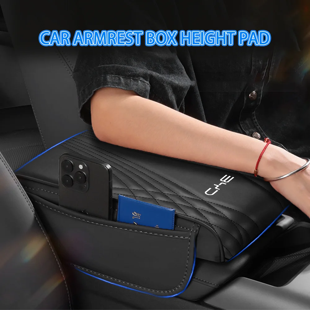 Car Armrest Heightening Cushion with Side Storage Bag for BYD Seagyll V2l Dolphin Mini Atto3 F3 E6 G3 Ea1 Dmi Elbow Support Pad