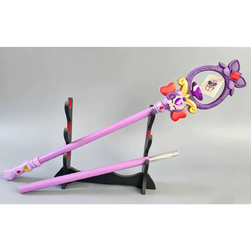 Star Detective Precure Moria Ruruka Cosplay Prop Magic Wand Rotatable Card Magic Staff Gem & Bow Accent Detail 130cm Extra Long