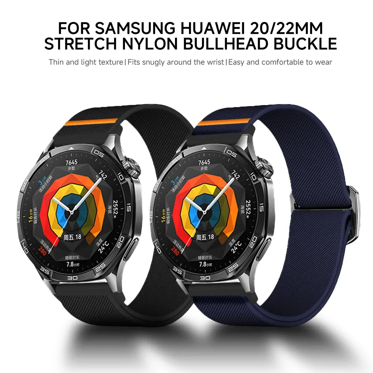 20 mm 22 mm Nylon-Gummiband für Amazfit GTR 47 mm/GTR2/2e/3/3 Pro/4/GTS/2/mini/3/4 Armband für Amazfit Balance/bip 5/Stratos 2 – Detail 3