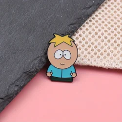 Metal badge with characters from the TV show