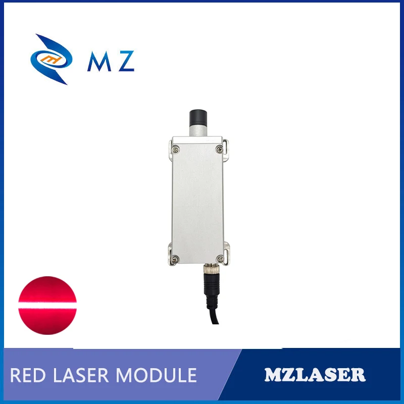 High Power Red Line Laser Module Adjustable Focusing 638nm 2000mW Good Heat Dissipation Aviation Plug Industrial Grade