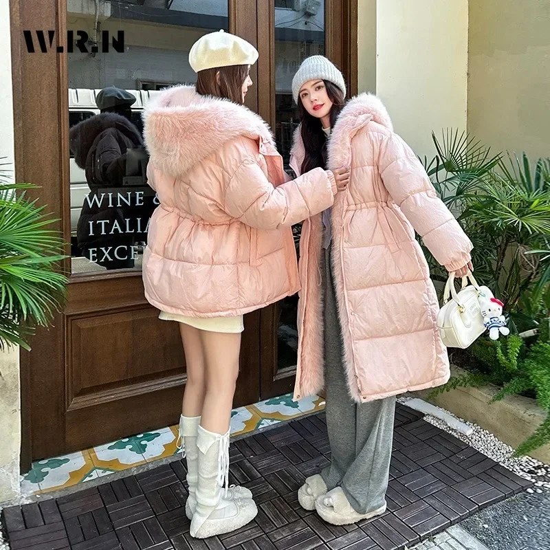 2024 Winter Casual Single Breasted Parkas Basics Tassels Jacket For Women Oversized Outerwear Fashion Warm Thick Black Coat