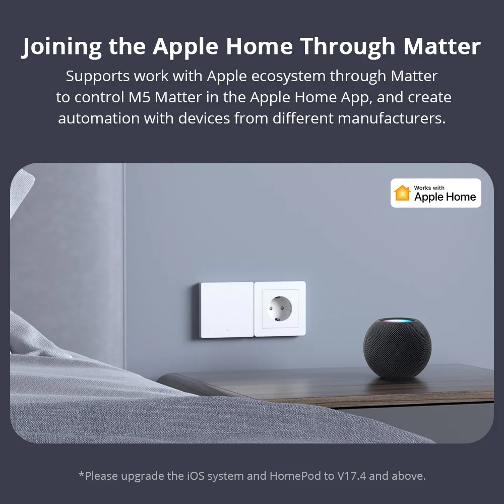 SONOFF M5 Matter Wifi Smart Wall Press Button Switch Smart Home EU US Homekit Switch tramite eWelink APP controllo vocale Alexa Google