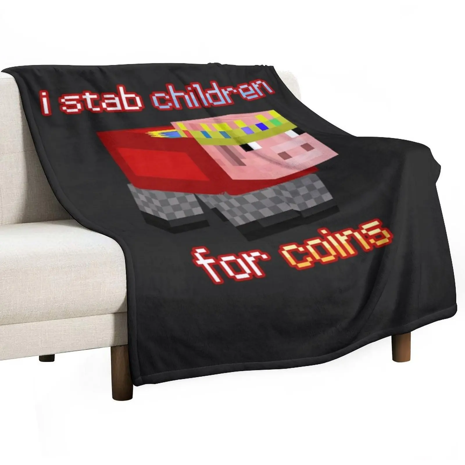 Technoblade I stab Children for Coins Throw Blanket Blankets For Sofas Decorative Beds Blankets