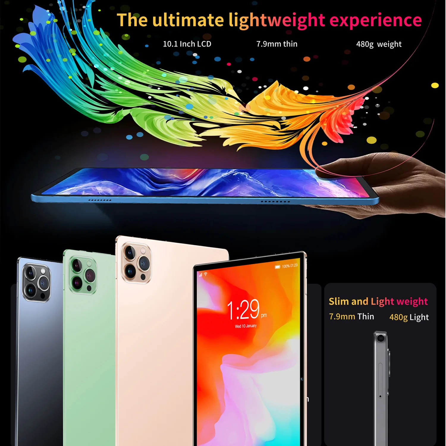 2025 Global BDF Android 13 Android Tablet 4GB+64GB HD Touch Screen Dual Card WIFI 6000mAh Battery Octa Core