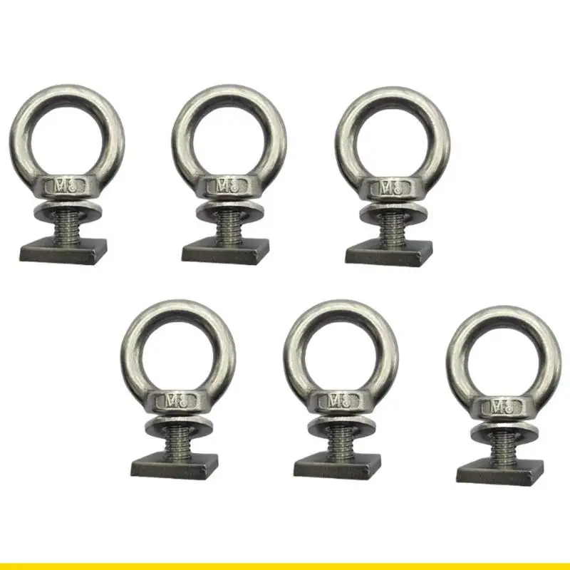 SZCH 6Pc Eye T Slot Bolt Tie Down Anchoring T Track Mount Tie Down Anchors