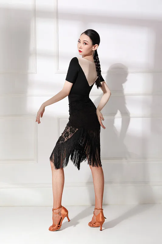 Zomer Faion Kwastje Kant Latin Dans Rok f-lengte Volwassen vrouwen Nieuwe Sle Praktijk orm Sexy Dancewear Rok