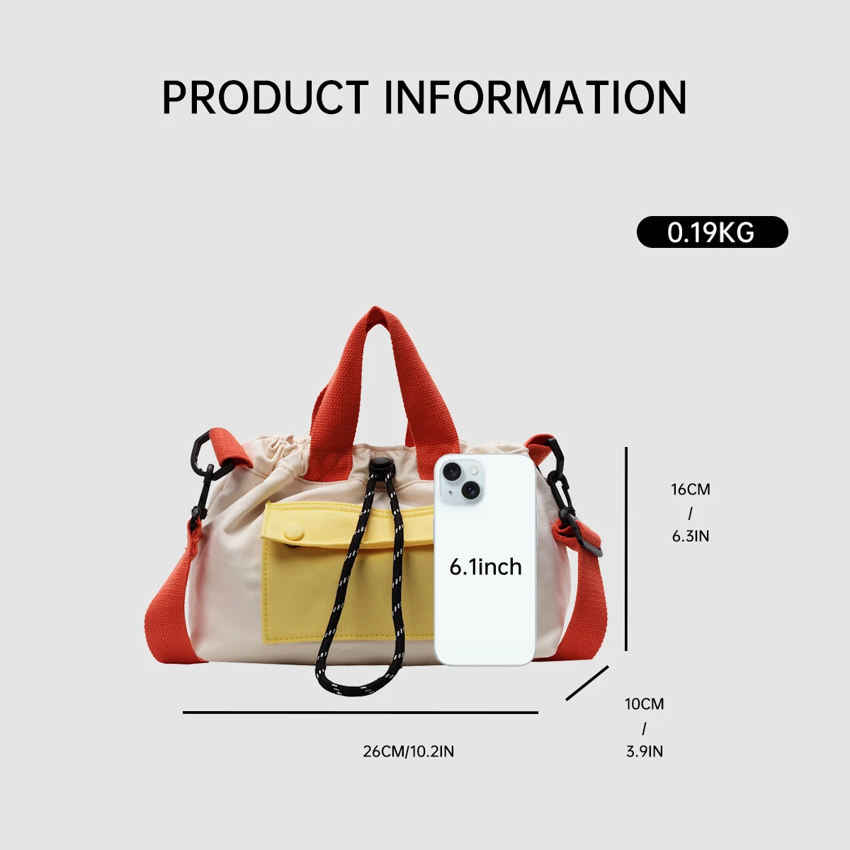 Die neue Unisex-Umhängetasche, funktionale Outdoor-Schultertasche, Pendler-Schultertasche, Aufbewahrungstasche, Damen-Rucksack mit Kontrastfarben – Detail 2