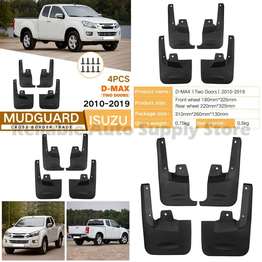 

For Isuzu DMAX 2010-2019 2 Door Mud Flaps Fender Liners Front Rear Auto Accessories Premium Quality Durable Protection