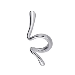 Cool Punk Spiral Stylish Snake U Shaped Golden Silver Plated Ear Cuff Clip Earrings Jewelry Designed For Women